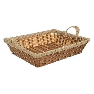 Coș Decorativ de Bucătărie Impletit cu Manere - Stil Natural