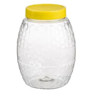Recipient pentru miere din plastic transparent cu model celular