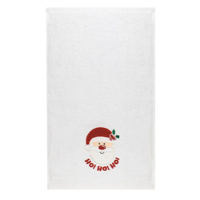 Prosop Bumbac Crăciun cu Broderie Moș Crăciun 50x30cm