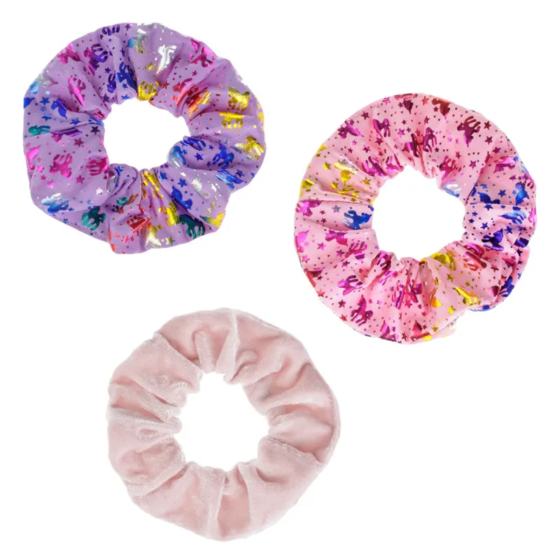 Set de Elastice Par Unicorn Textile cu Textură Velvet și Accente Foil