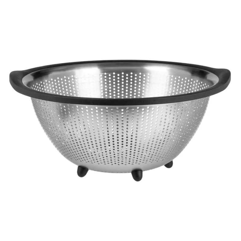 Strecurătoare din Inox cu Margine din Plastic, Ø29x12.5 cm, Argintie