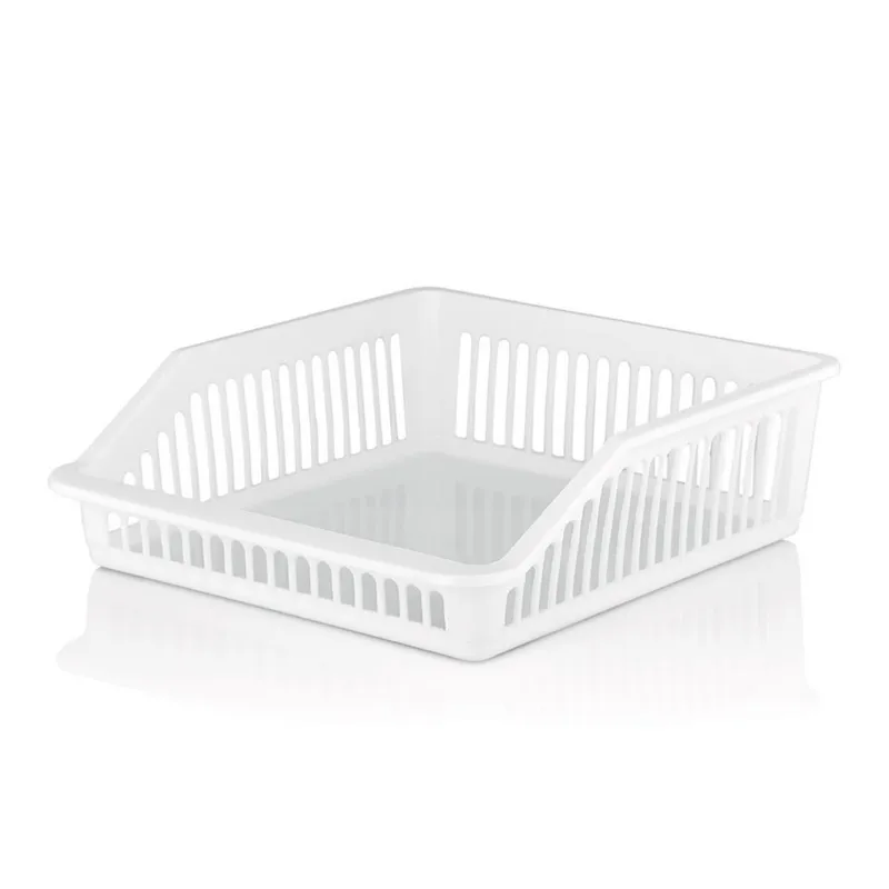 Organizator Frigider din Plastic Perforat Alb