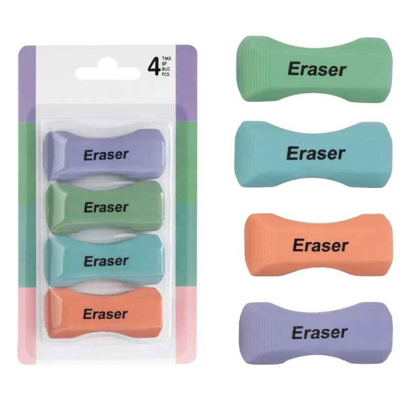 Radiere cu Mâner, Set 4 buc, Culori Pastel