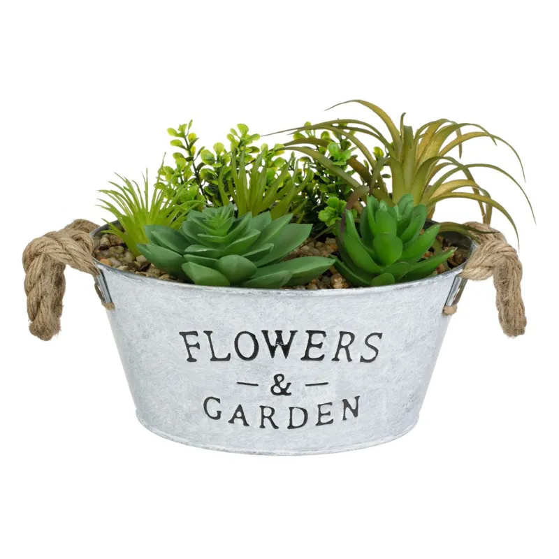 Ghiveci Decorativi Metalici cu Plante Artificiale