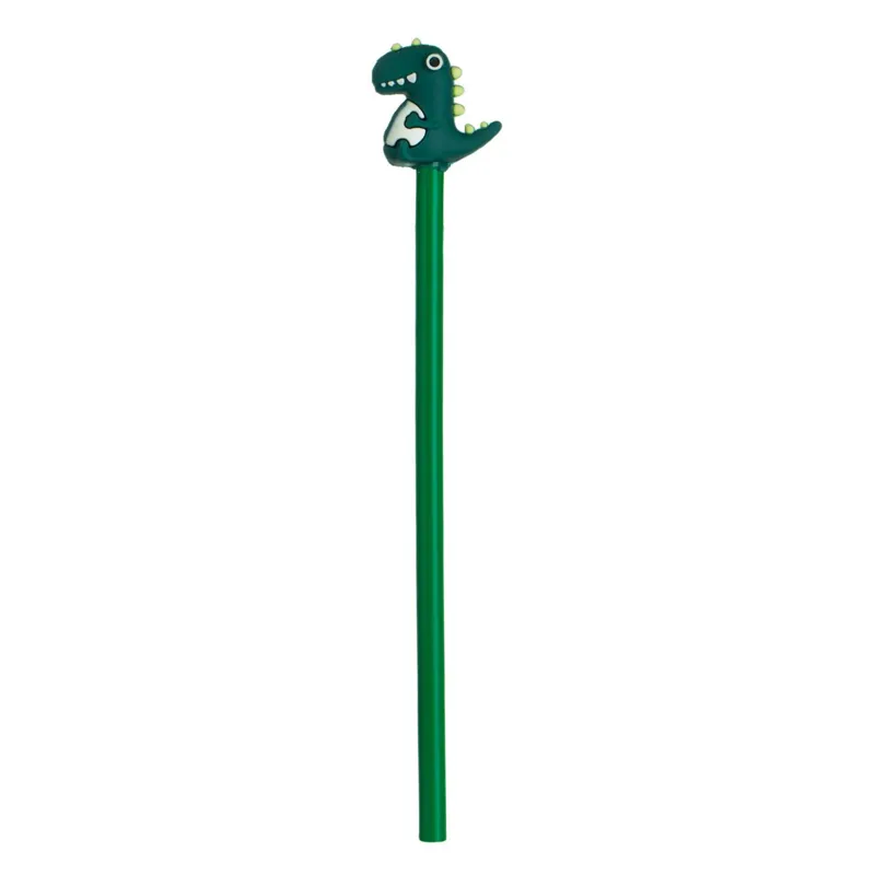 Creion verde cu topper dinozaur, 20 cm – poza 2