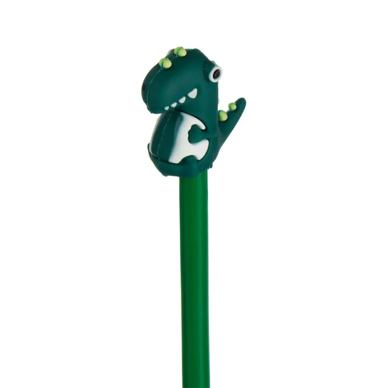 Creion verde cu topper dinozaur, 20 cm – poza 3