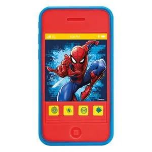 Telefon mobil jucărie cu temă Spiderman, roșu și albastru, pentru copii