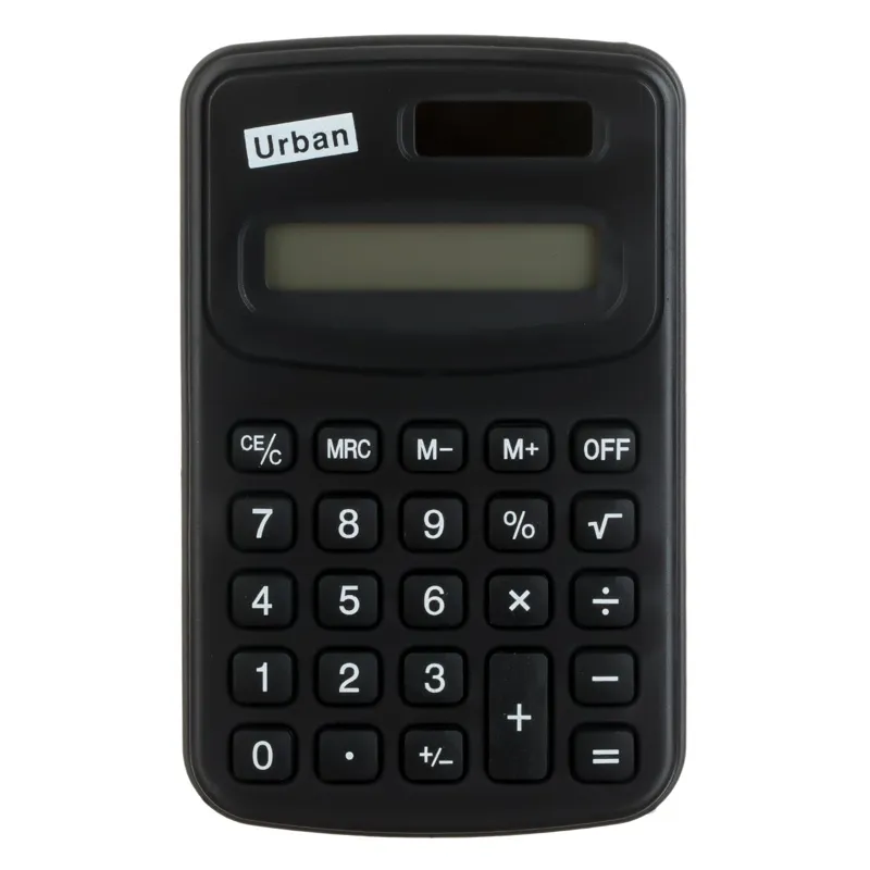 Calculator cu panou solar, 8 cifre, negru, 6.5x9.5x1cm