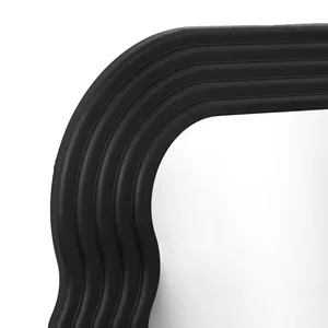Oglindă de perete cu cadru ondulat, neagră, 46x110 cm – poza 5
