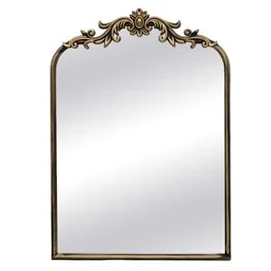 Oglinda de perete cu cadru sculptat, 50x70 cm, bronz