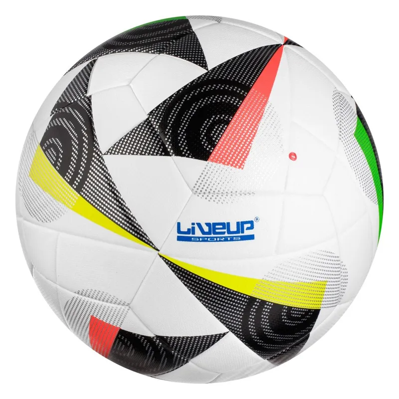 Minge de Fotbal Nr.5 Alb cu Modele Colorate, Material Sintetic – poza 2