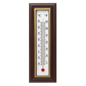 Termometru de perete din plastic maro pentru măsurarea temperaturii C/F