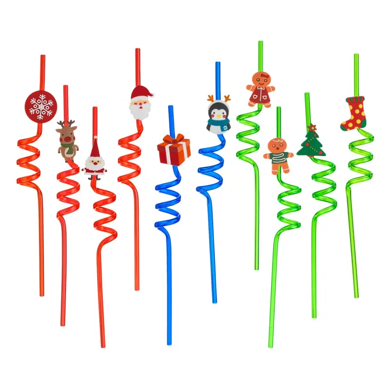 Set Paie Rasucite Crăciun Multicolor de Plastic, 10 Bucăți