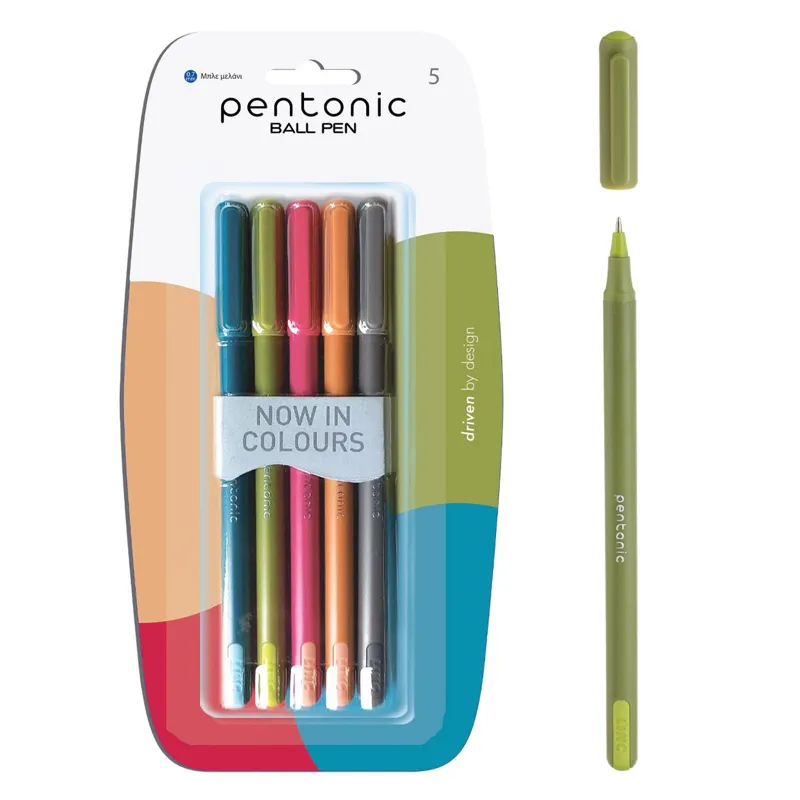 Set de pixuri ballpoint cu vârf 0.7mm, culori multiple