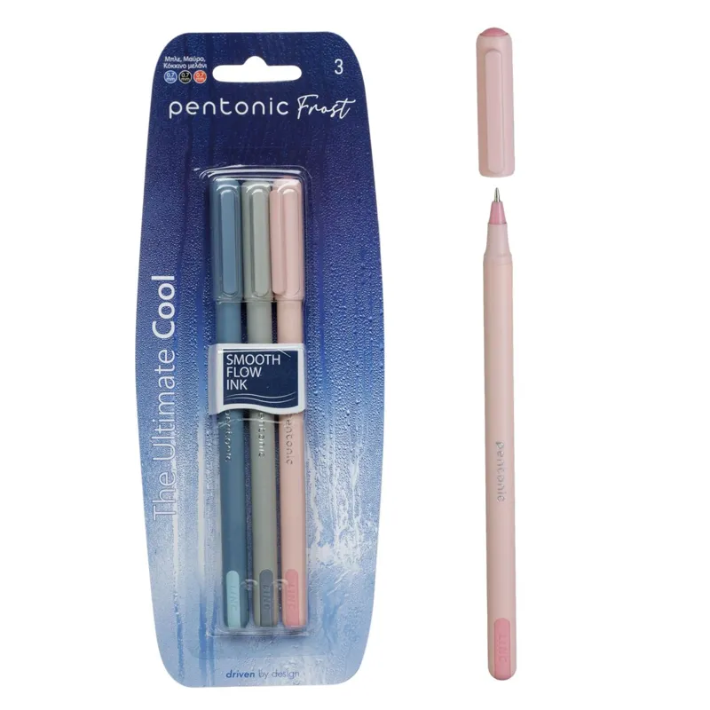 Set de pixuri cu buton și cerneală Smooth Flow pentru scriere confortabilă