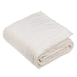 Patura Catifelată Dublă Ecru - Textură Moale pentru Iarnă – poza 3