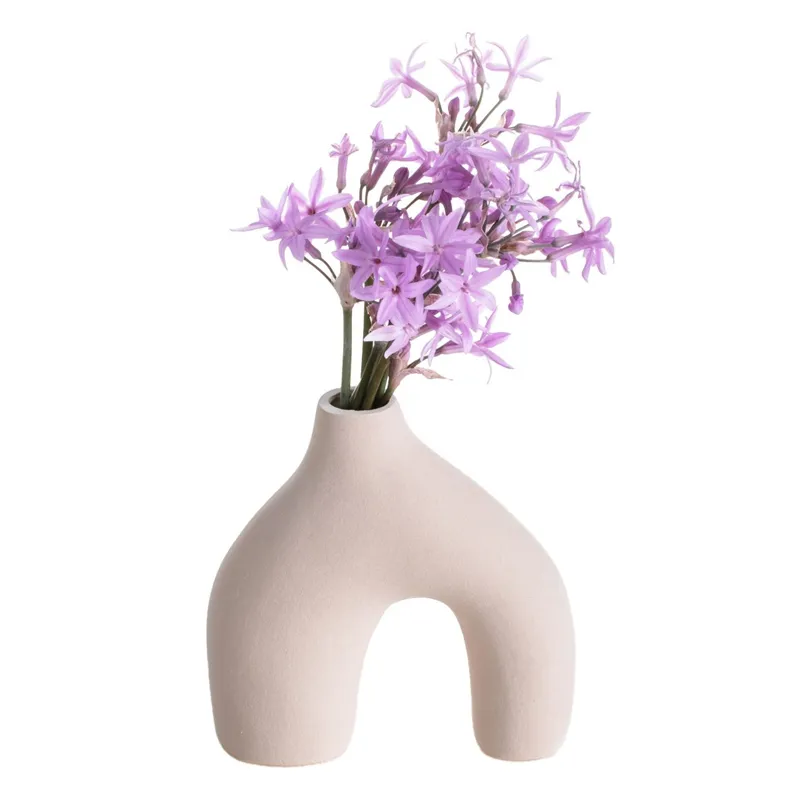 Vază Decorativă Ceramică Bej în Formă de U – Design Modern – poza 4