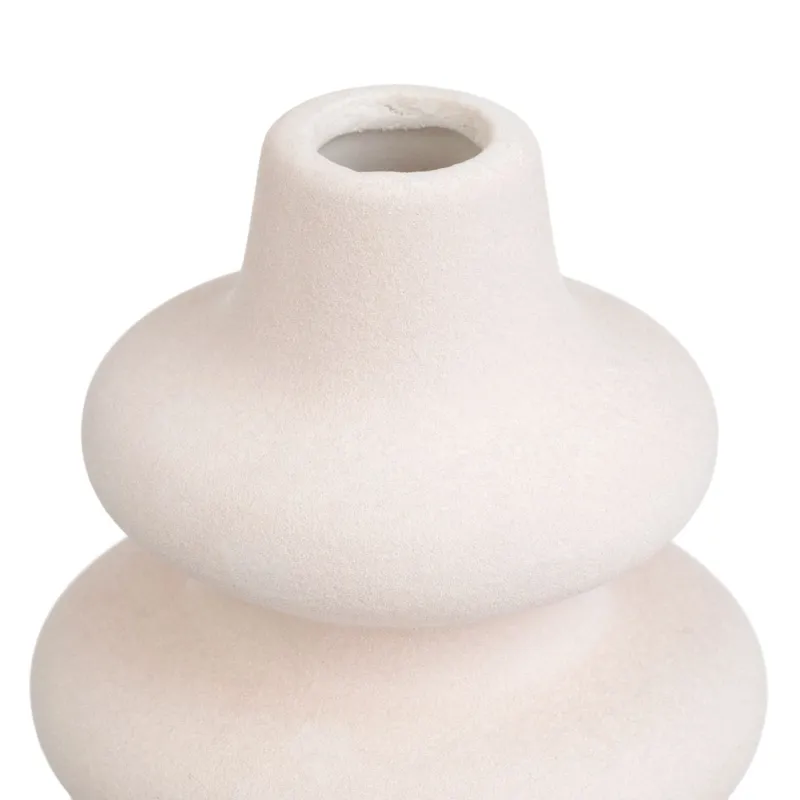 Vază Ceramică Mini Bej cu Formă de 3 Inele – poza 5