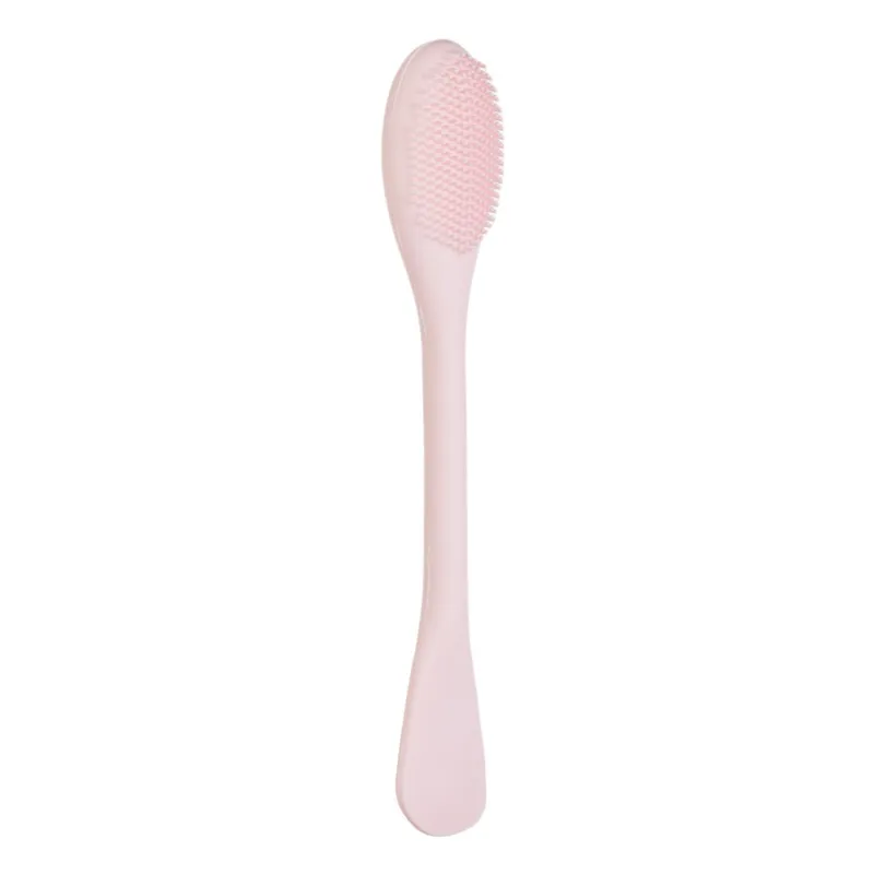 Perie Facială din Silicon cu Spatulă pentru Aplicarea Măștii, Roz
