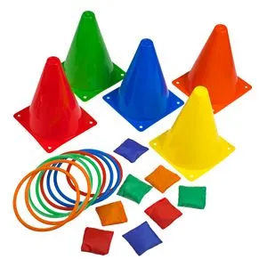 Set de antrenament motoric cu conuri, inele și saci din plastic
