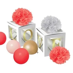 Cutie Decorativa DIY cu Balonuri și Pomponuri Aurii