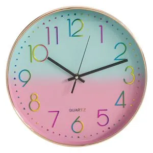 Ceas Decorativ de Perete Metal cu Efect Ombre Multicolor