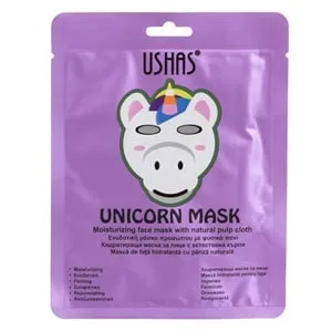 Mască facială hidratantă cu pa nză naturală, Model Unicorn, Albă – poza 2
