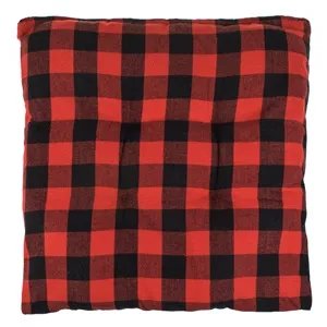 Perna Scaun Decorativa Plaid Roșu Negru pentru Interior Festive