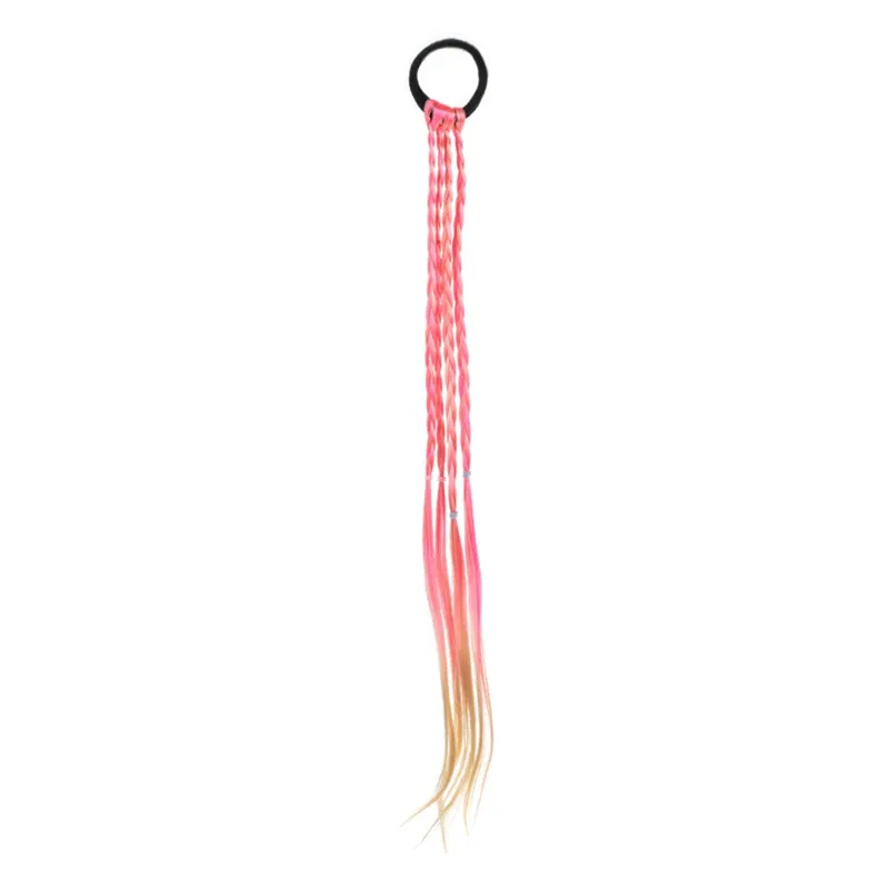 Elastic Par Negru cu 4 Suvite Roz Blond pentru Părul Copiilor