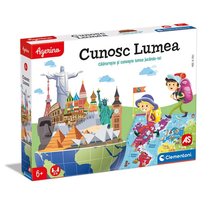 Joc de Societate Educativ Cunosc Lumea, 2-4 Jucatori, 6+ Ani, Multicolor
