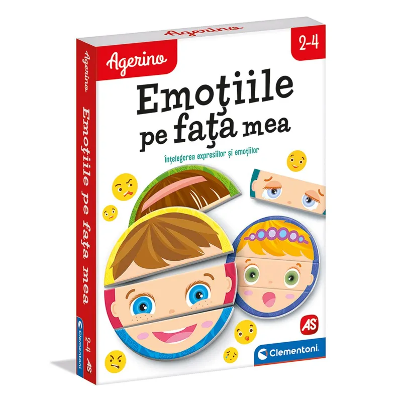 Joc educativ cu emotii, Set 6 puzzle-uri, Multicolor