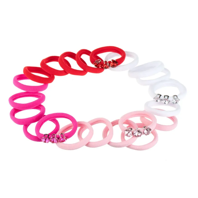 Set 22 buc elastice de par frotte pentru copii, multicolore, cu strasuri