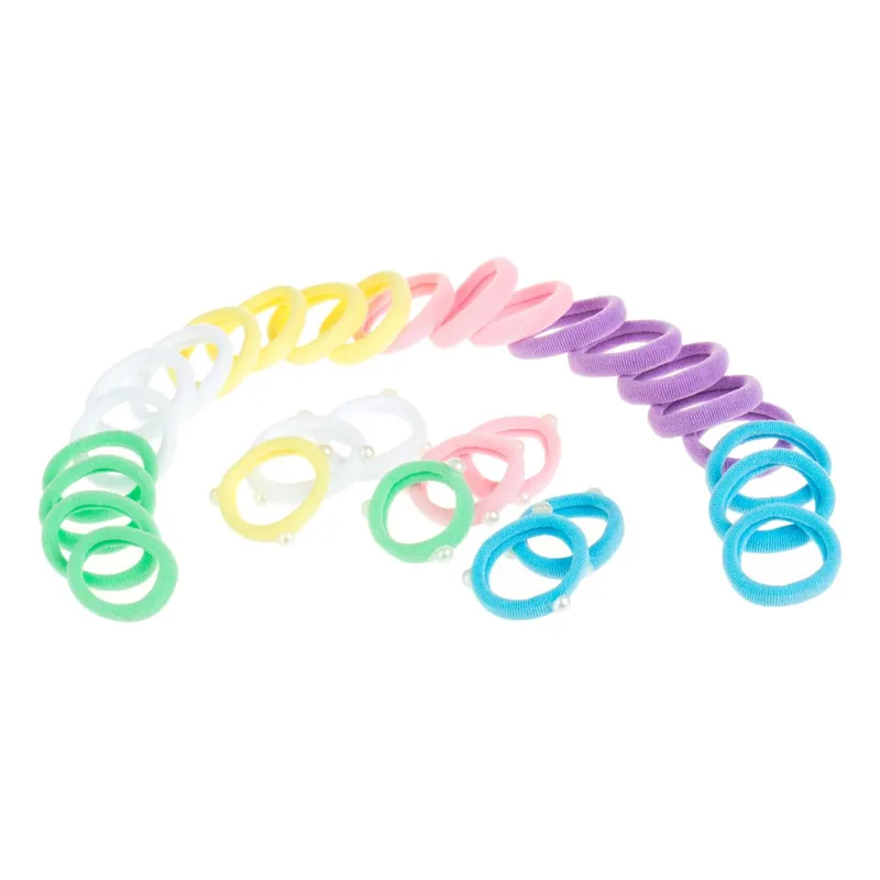 Elastice de par pentru copii, Set 30 buc, Multicolor, cu Margele