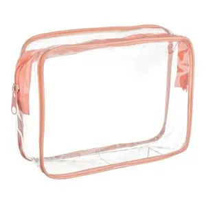 Portfard Transparent Roz Nude pentru Organizarea Cosmeticei