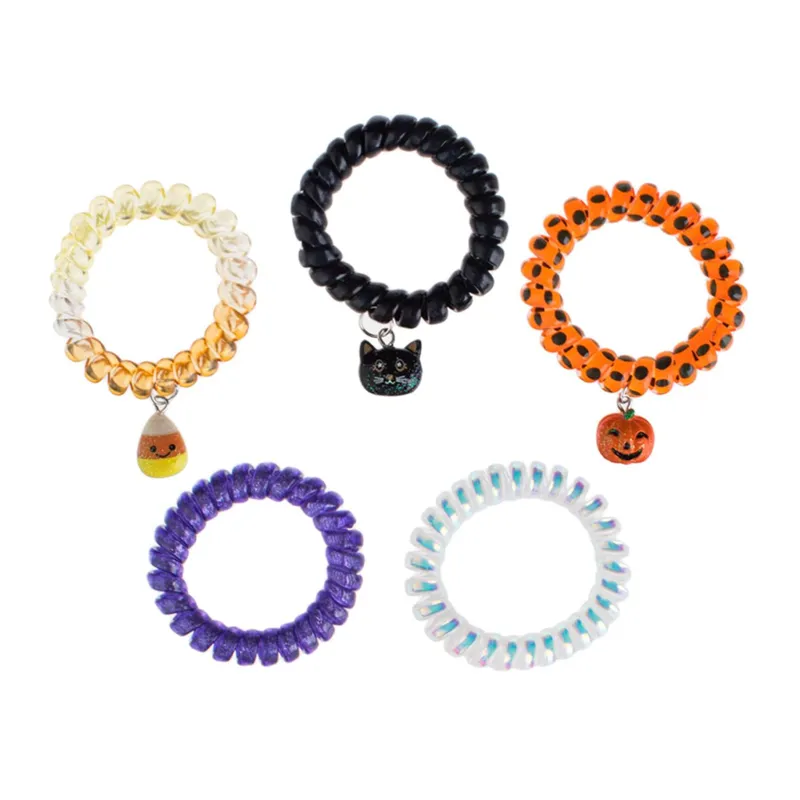 Set Elastice Păr Multicolor Model Halloween 5 Bucăți