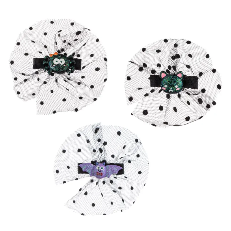 Set Clame Păr Tematice Halloween Multicolor Metal Plastic Poliester 8cm