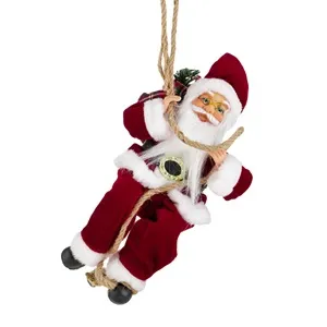 Figurina Decorativa Suspendabila Mos Craciun cu Sac de Cadouri pentru Decorațiun