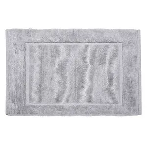 Covoras Decorativ de Iarna din Bumbac Gri cu Margine Reliefata 100x70cm