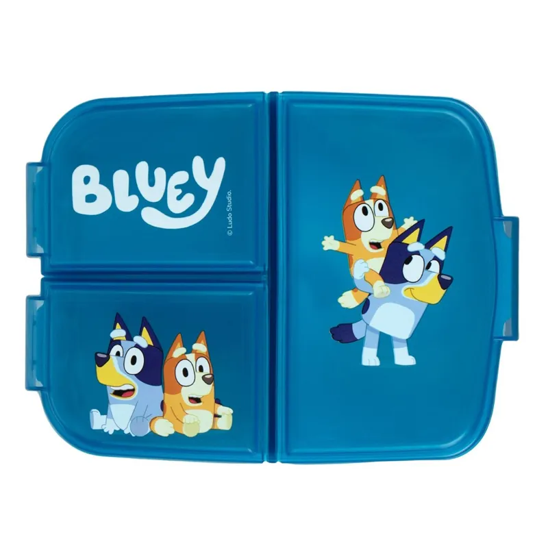 Caserolă din plastic cu 3 compartimente, albastră, design Bluey, 790 ml – poza 4