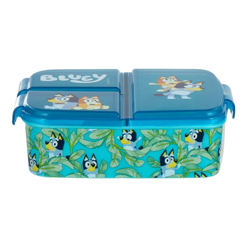 Caserolă din plastic cu 3 compartimente, albastră, design Bluey, 790 ml – poza 5
