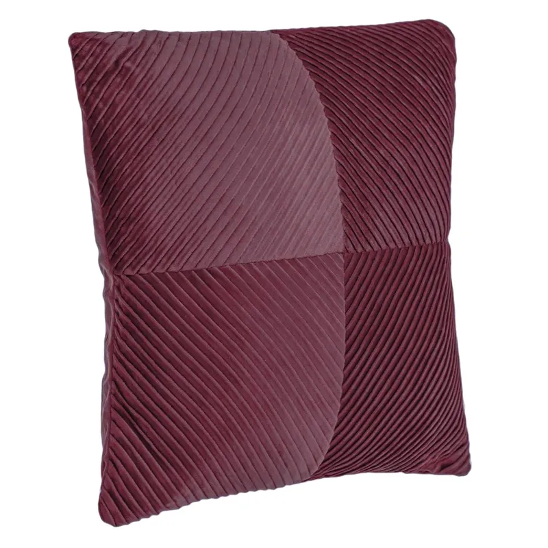Perna Decorativă Velvet Bordo cu Dungi Reliefate 45x45cm