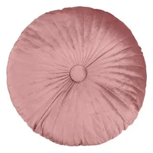 Perna Decorativă Rotundă Roz Nude Velvet pentru Canapea