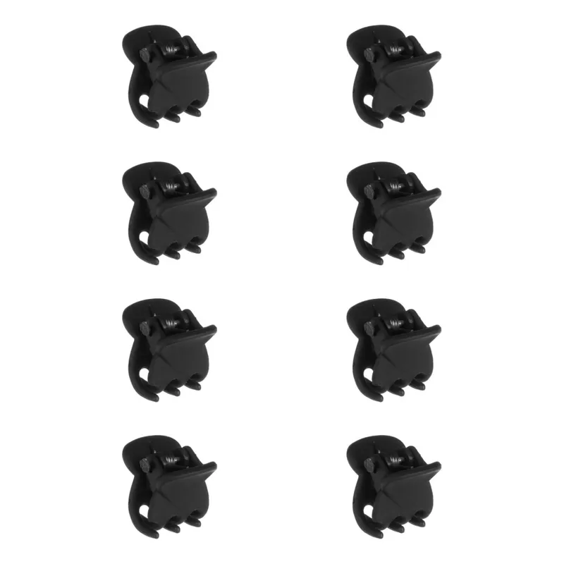 Clame de păr, Set 8 buc, Negru Mat, 1cm