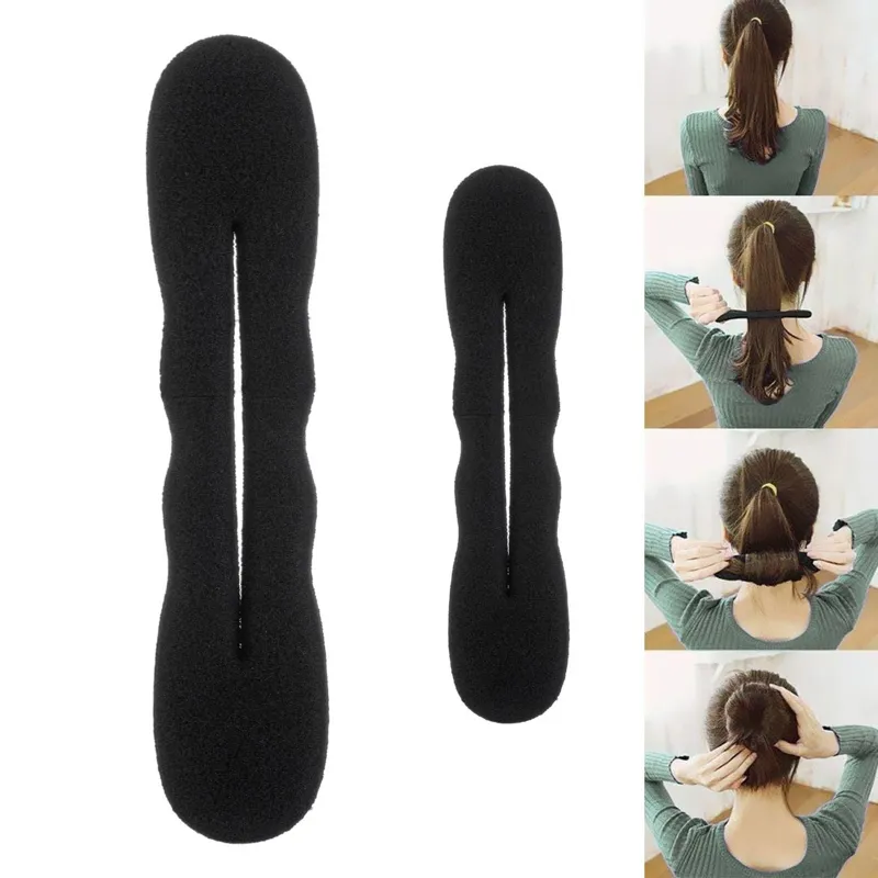 Set 2 Bigudiuri pentru Coc, Negru, 13cm si 22cm