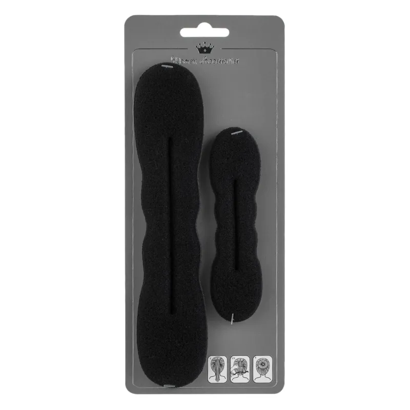 Set 2 Bigudiuri pentru Coc, Negru, 13cm si 22cm – poza 3