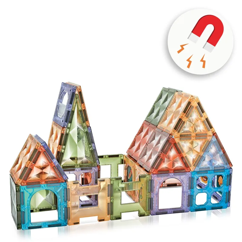 Set Cuburi Magnetice Gradină Zoologică Multicolor 77 Piese