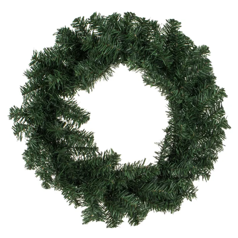 Coronita Decorativa Crăciun Verde cu Ramuri PVC, 60cm