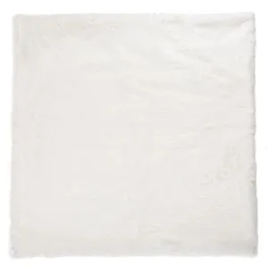 Față de Pernă Decorativă Iarnă Ecru din Imitație de Blană 50x50 cm