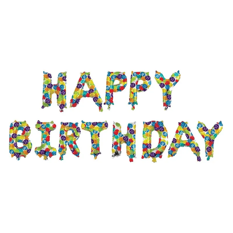 Set de litere metalizate 'Happy Birthday' pentru petreceri