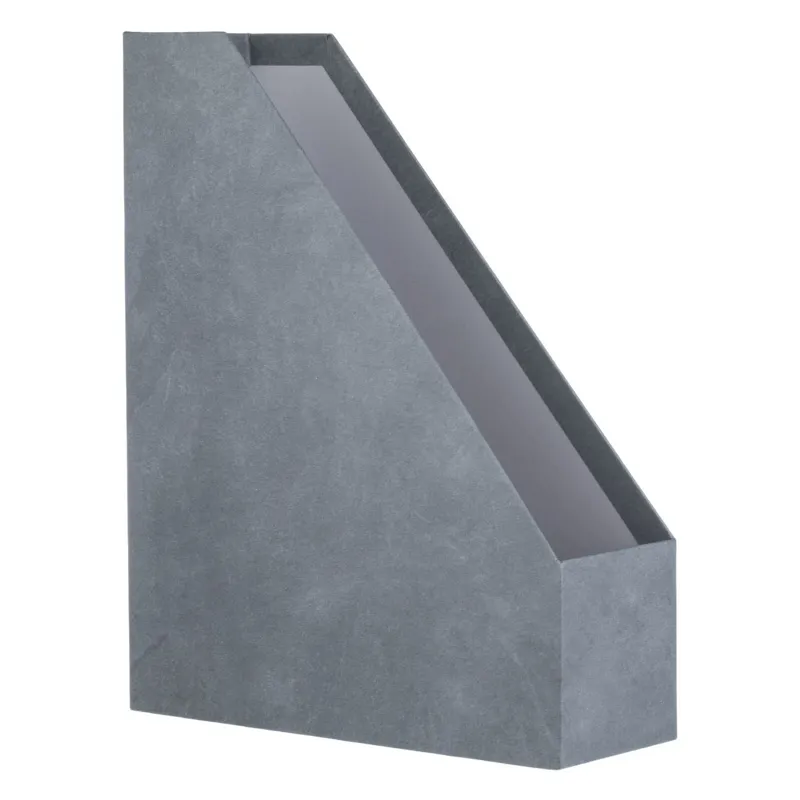 Suport dosare din carton gri mat 25x9x32cm pentru organizare